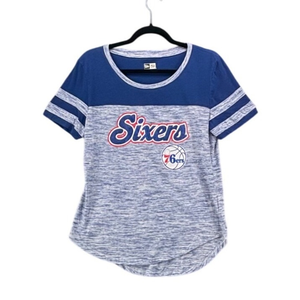 Philadelphia 76ers Womans Shirt Large Fitted Preppy Basketball Championship